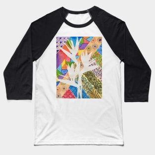 Bird of Paradise Plant Silhouette Baseball T-Shirt